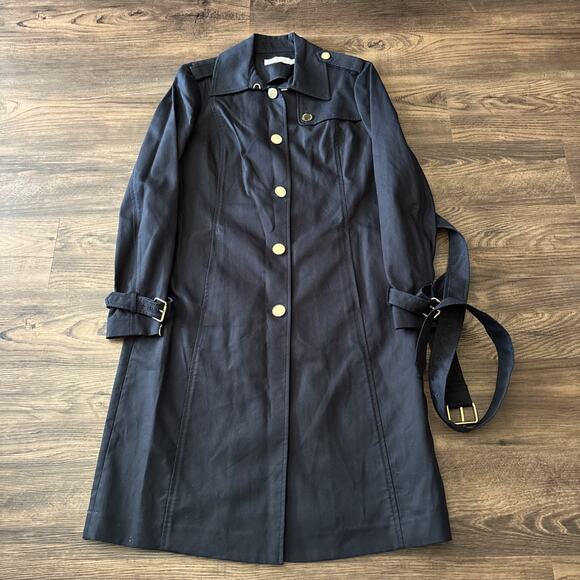 Tory Burch Jackets & Blazers - Tory Burch Trench Coat Jacket Gold Buttons Cotton Pockets Overcoat Belted Sz 6